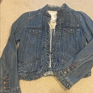 Ruffle jean jacket